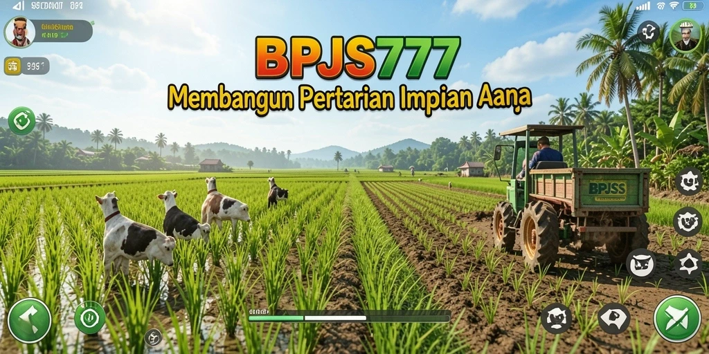 Tampilan gameplay seru dalam BPJS777 dengan aktivitas pertanian yang interaktif.