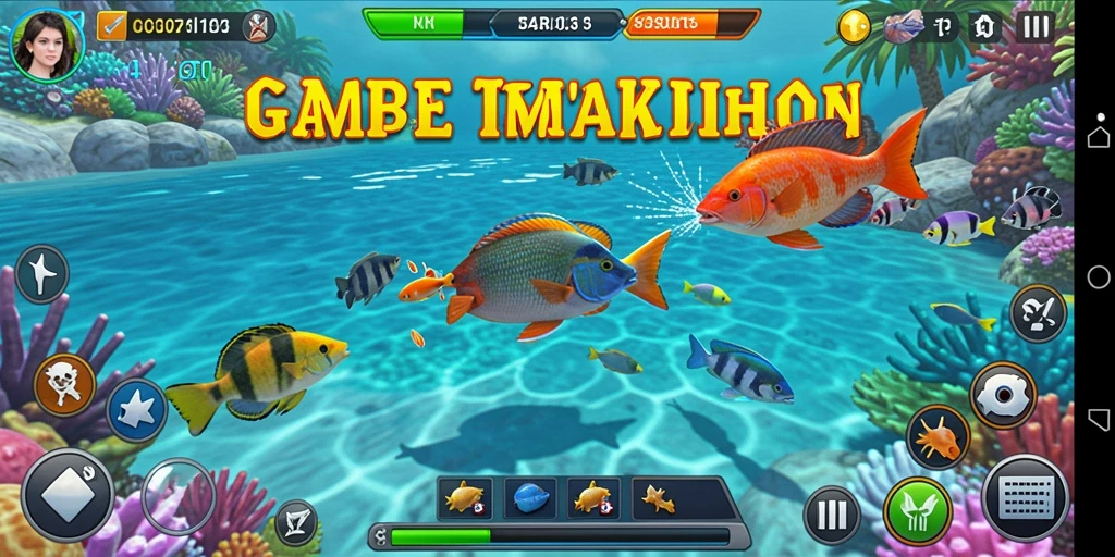Tampilan gameplay seru CERI123 saat berburu ikan.