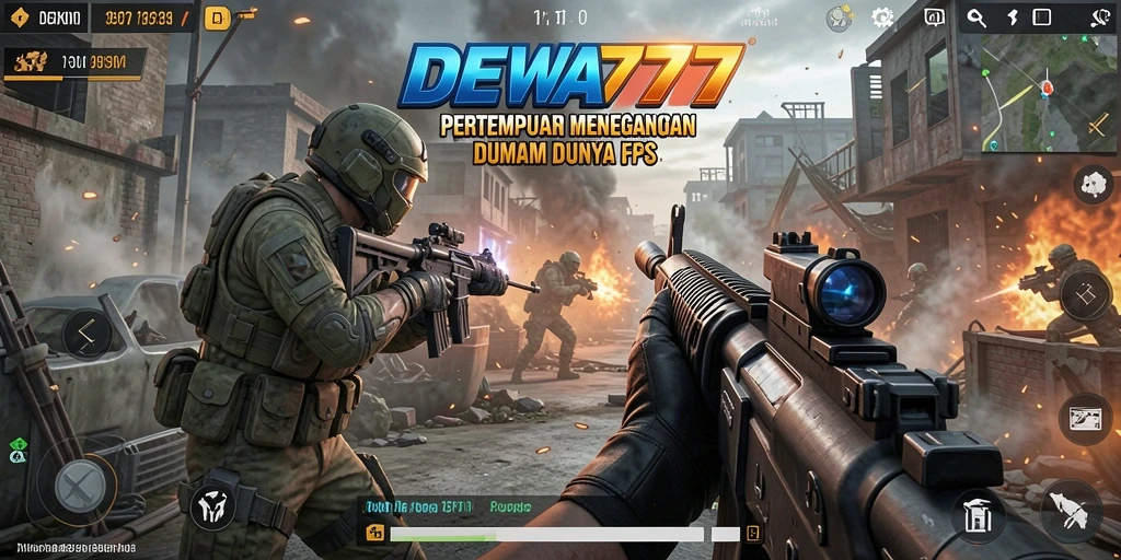 Tangkapan layar utama DEWA777 menunjukkan aksi menegangkan dalam pertempuran FPS.