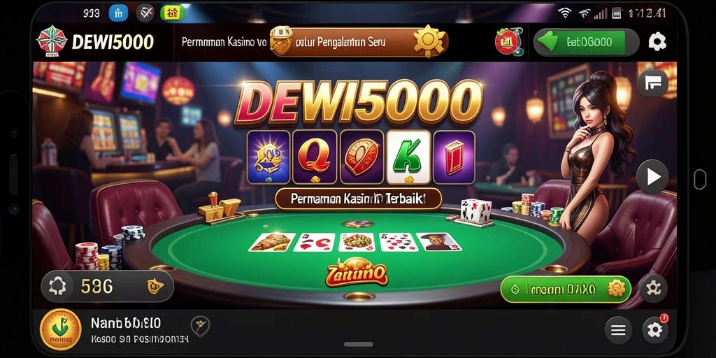 Screenshot DEWI5000 yang menunjukkan momen seru bermain Kasino.