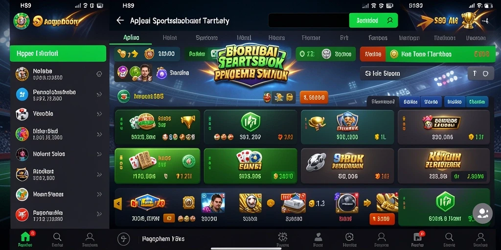 Screenshot utama H89 menampilkan antarmuka taruhan olahraga yang dinamis.