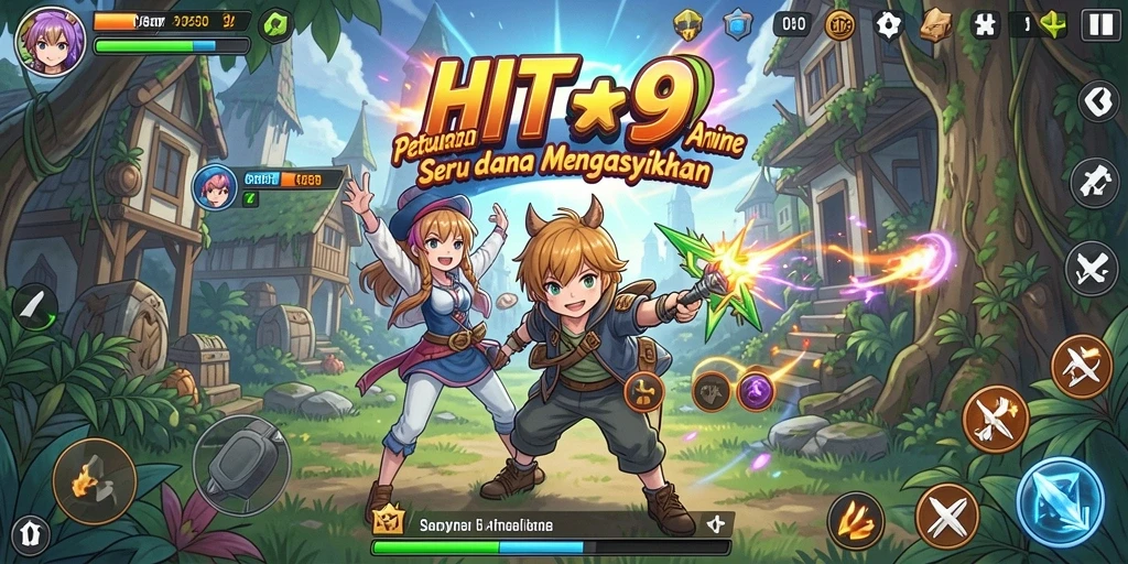 Gameplay HIT9 yang seru memperlihatkan pertempuran karakter Anime.