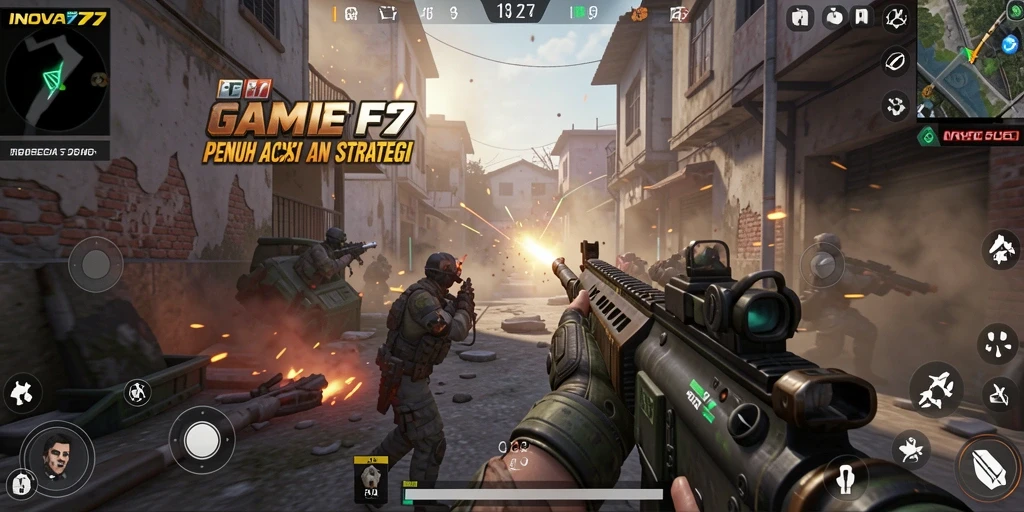 Tampilan gameplay INOVA77 yang intens dan mendebarkan.