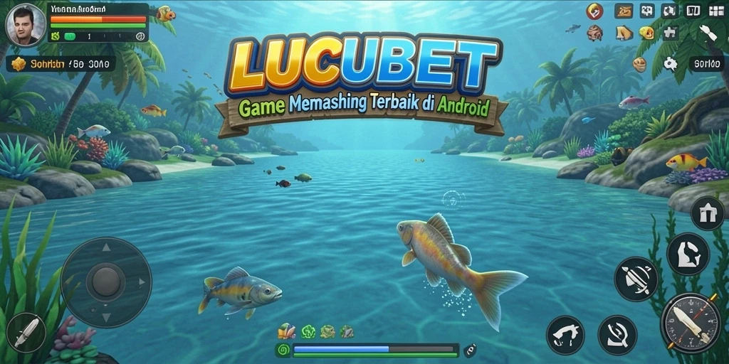 Screenshot LUCUBET menampilkan aksi memancing yang seru.