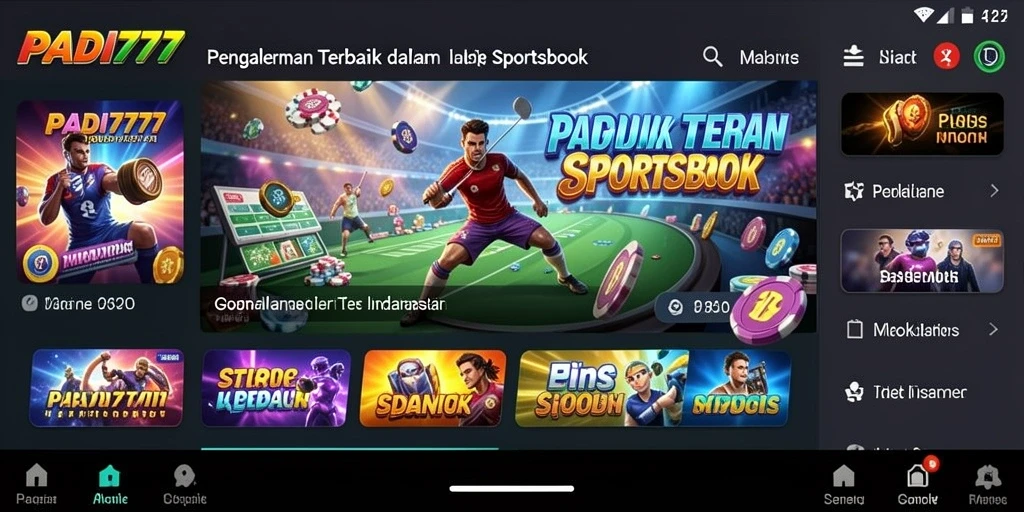 Tampilan menarik dari permainan taruhan olahraga di PADI777.