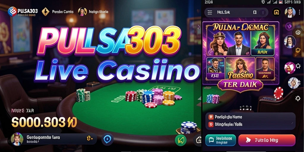 Screenshot gameplay PULSA303 menampilkan dealer langsung dan suasana kasino.