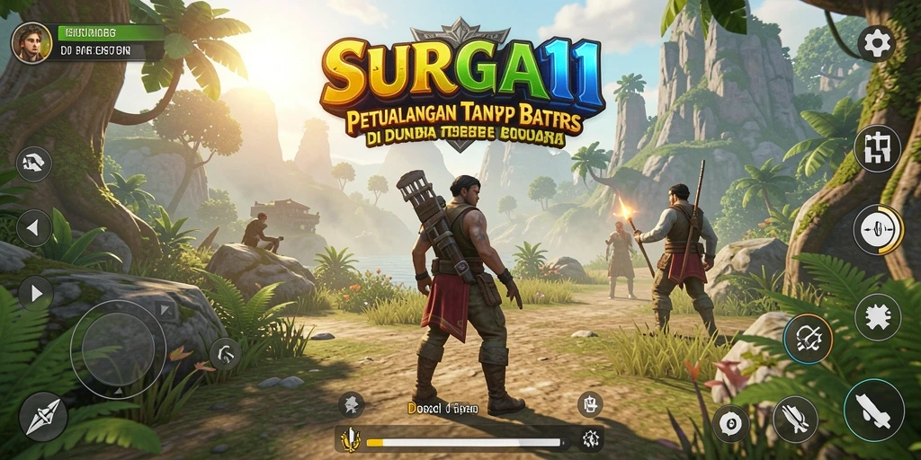 Tampilan gameplay SURGA11 yang menakjubkan di dunia terbuka.