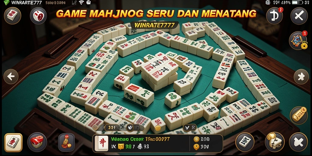 Screenshot gameplay WINRATE777 menunjukkan serunya permainan Mahjong.